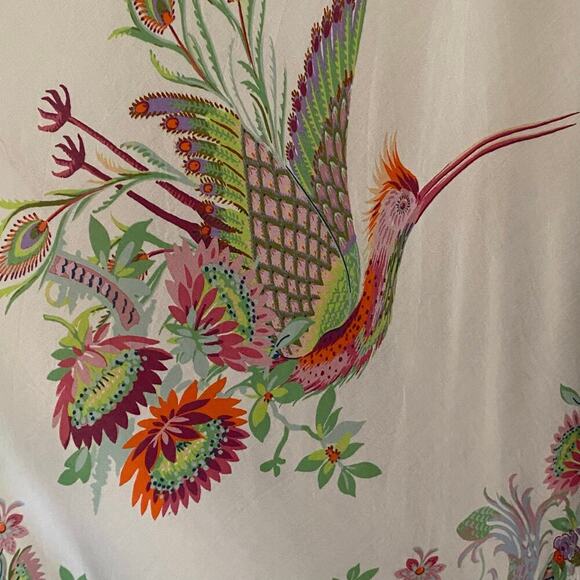 ANTHROPOLOGIE Analise Floral Bird Handkerchief Sleeveless Midi Dress, Size 12 - Picture 12 of 16